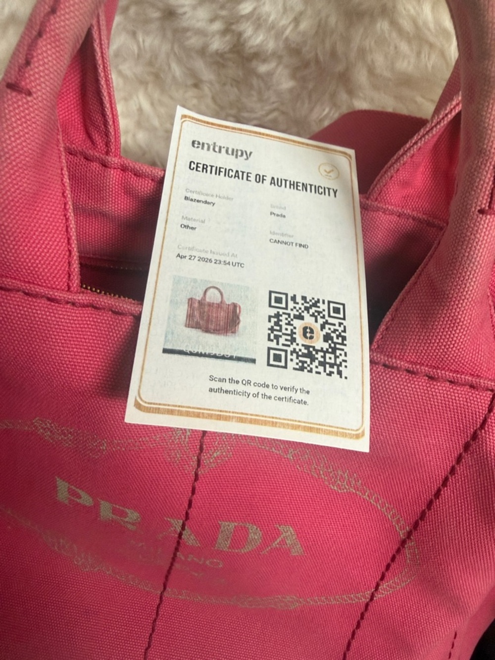 Prada Hot Pink Canapa Canvas Tote with crossbody strap - Picture 7 of 11